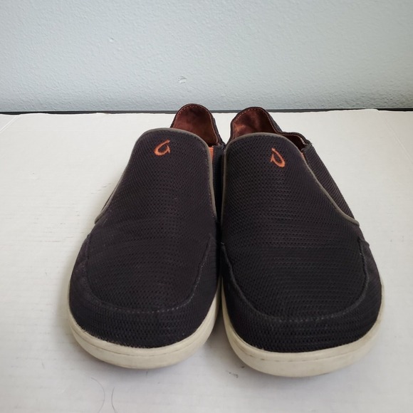 Olukai Shoes Mens US 8 Nohea Mesh Slip on Dark Shadow Black 10188-5151 Very Good main image 11